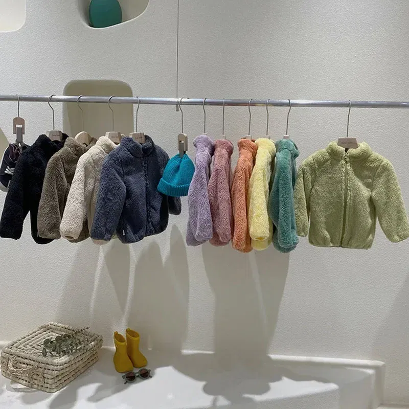 Color: Blue, Kid Size: 24M - Kids Winter Coats 2024 New Children Outerwear Boy Warm Fleece Jacket Baby Girls Jackets for Autumn Spring Children Clothing