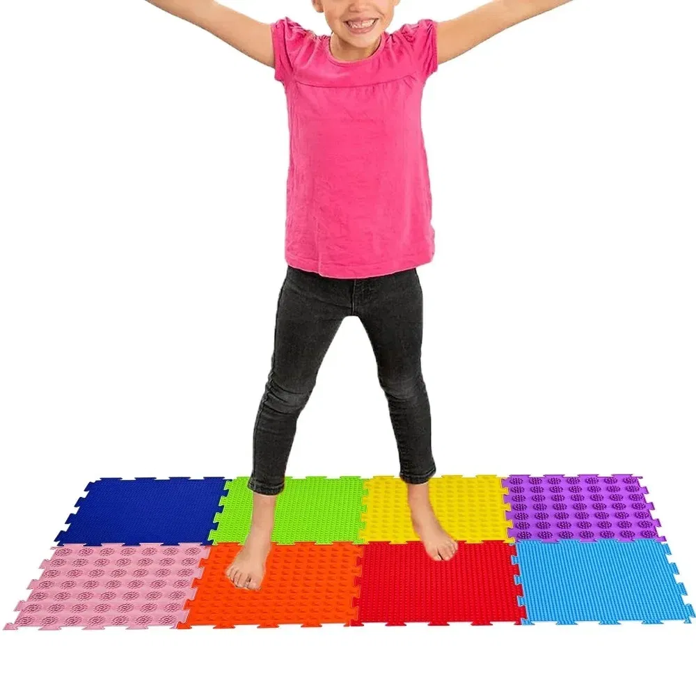 Color: Clear - Children's Tactile Sensory Training Mat Acupressure Pad Foot Massage Mat Children's Baby Acupressure Pad Toe Pressure Pad