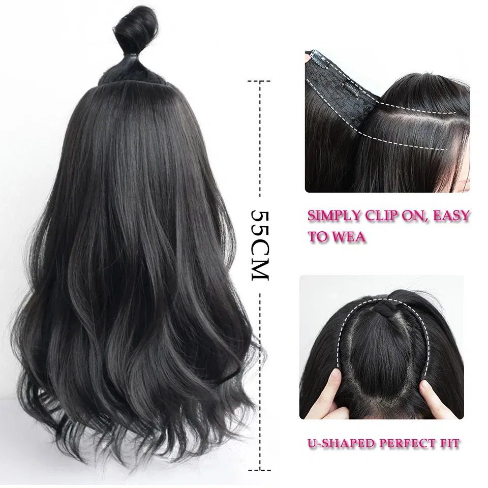 Color: P18/613 - AOSI Part Synthetic Clip In Hair Extension Long Thick Curly Natural Blonde Flase Hair Hairpieces For Women Heat Resistant
