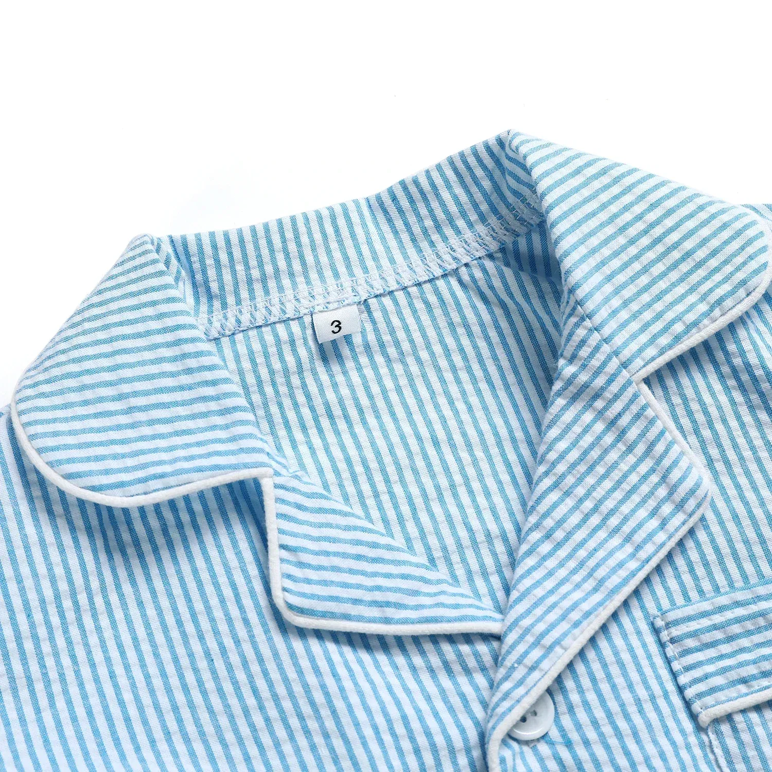 Color: black, Ships From: CHINA, Kid Size: 24M - Ruffkids 100% Cotton Summer Kids Pajamas Sleepwear Seersucker Striped Matching Pjs Boys Clothes Loungewear Girls Pyjamas Set