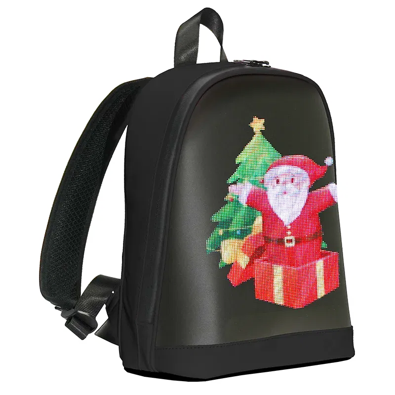 Color: black - School Backpack Led Screen Cell Phone Programming DIY Pattern Lightweight Hard Case  Women Travel Backpack College Backpacks