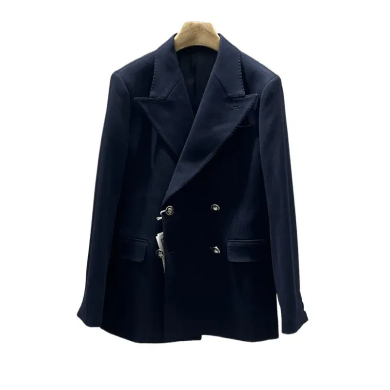 Color: black, Size: XXXL - 2Pieces Jackets+Pants Design High Quality Men's Set Elegant Fashion Double Breasted Thick Wedding Dress Blazers And Trousers Set