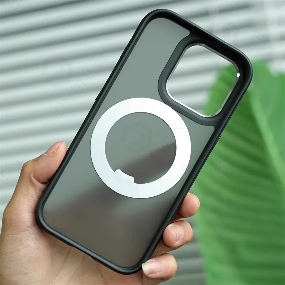 Color: black, Material: POLYESTER - 360?° Rotation Ring Stand Magnetic Case For iPhone 13 14 15 16 17 Pro Max 16E Matte Military Shockproof Armor Cover For Magsafe