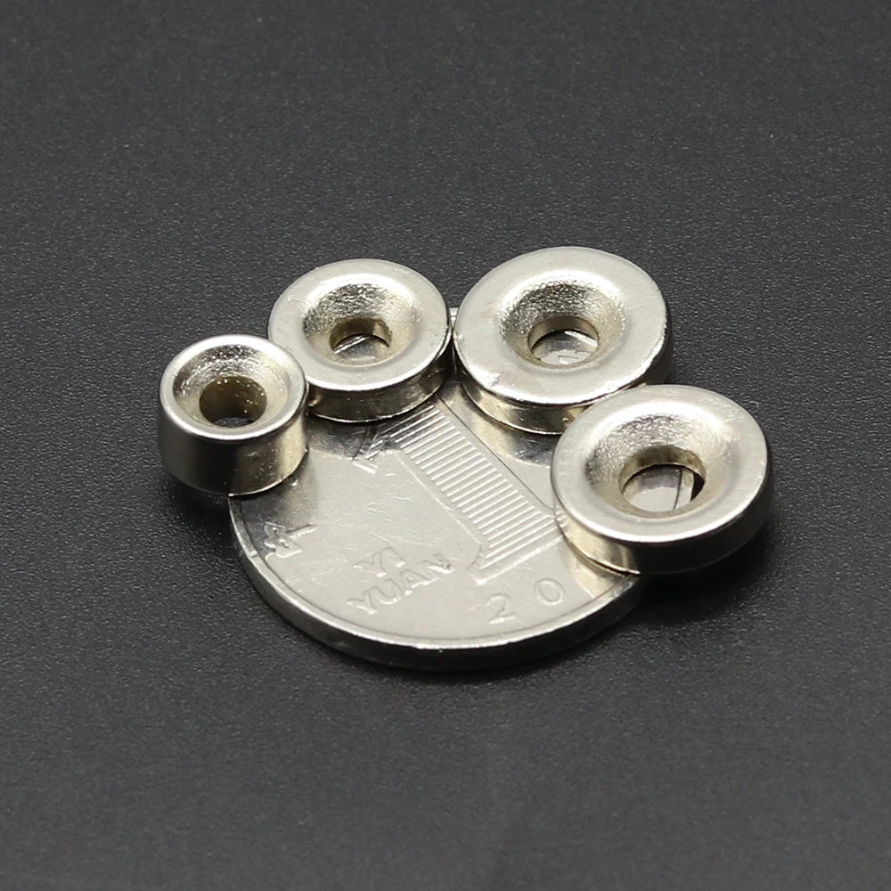 Color: Yellow, Size: 4m - Round Magnet 8/10/12/15/20/25/30mm x Hole3/4/5/6mm Neodymium Magnet N35 Permanent NdFeB Super Strong Powerful Magnets With hole