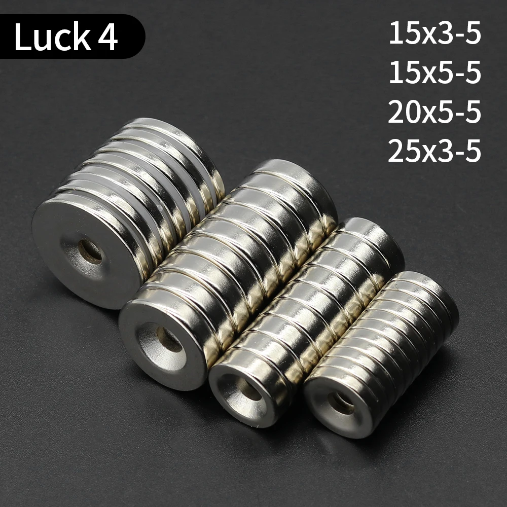 Color: Yellow, Size: 4m - Round Magnet 8/10/12/15/20/25/30mm x Hole3/4/5/6mm Neodymium Magnet N35 Permanent NdFeB Super Strong Powerful Magnets With hole