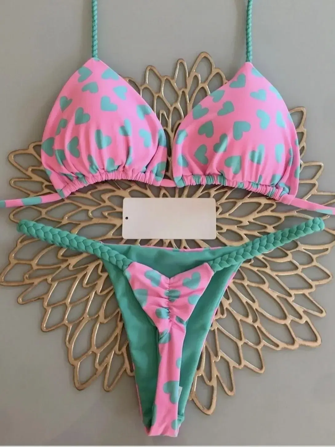 Color: Khaki, Size: L - Bikini High Waist Swimsuit Sexy Thong Bikini Set Zebra Print Women Brazilian Swimwear 2023 New Biquini Swim Bathing Suits Women