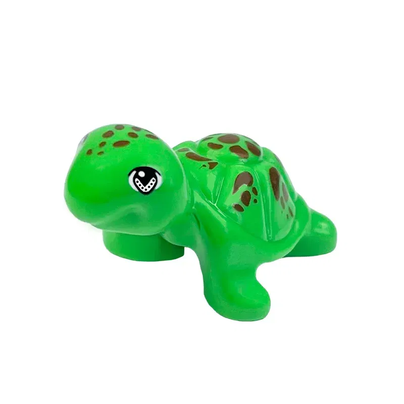 Color: Bright Light Yellow - MOC City Animal Building Block Figures Hare Dairy Cow Squirrel Dolphin Pug DIY Farm Street View Accessories Bricks Toys Gifts