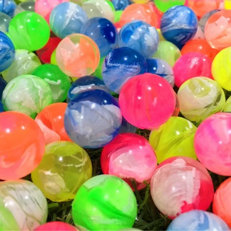 Color: Black - 20Pcs/lot Rubber 19mm Cloud Bouncy Balls Funny Toy Jumping Balls Mini Neon Swirl Bouncing Balls Kids Sports Toy Balls Cat Toy