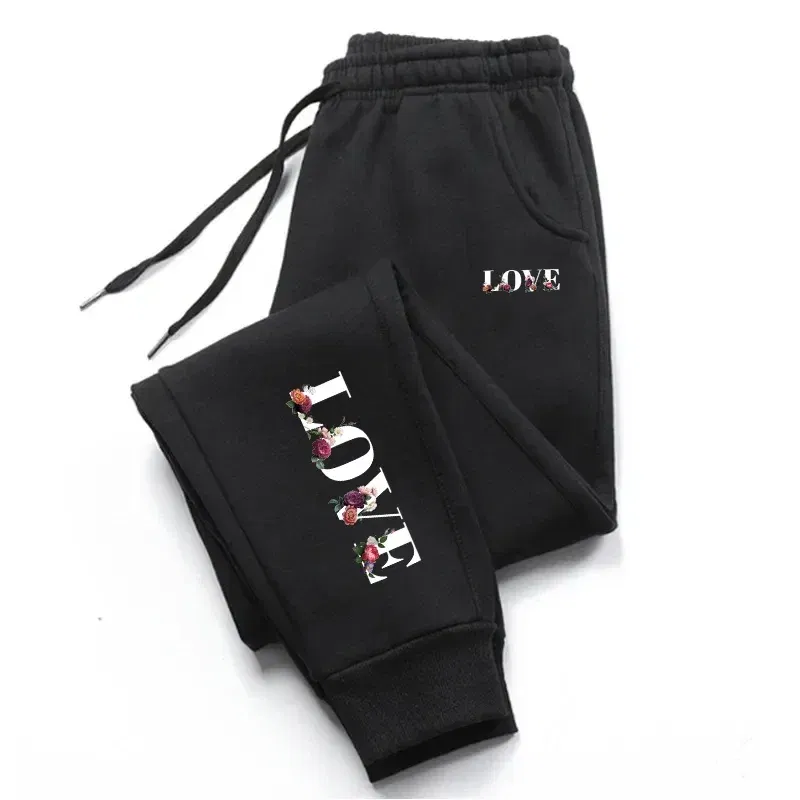 Color: SKY BLUE, Size: L - Womens Tracksuit Trousers New LOVE Letter Print Street Luxury Sweatpants Daily Casual Simplicity Versatile Jogging Sport Pants