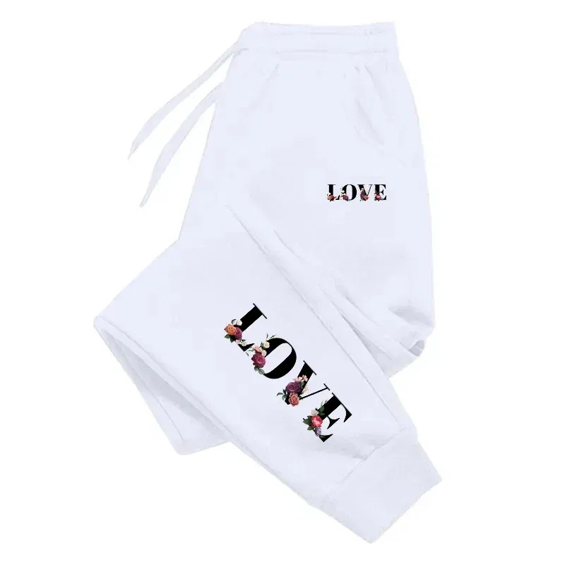 Color: SKY BLUE, Size: L - Womens Tracksuit Trousers New LOVE Letter Print Street Luxury Sweatpants Daily Casual Simplicity Versatile Jogging Sport Pants