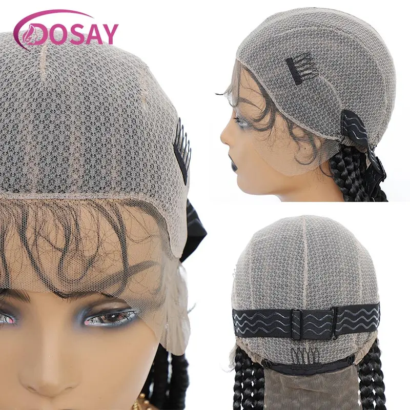 Synthetic 36inch Jumbo Full Lace Front Wigs Knotless Cornrow Braided Wigs For Women Twist Braid Lace Wigs Box Braids Wig African