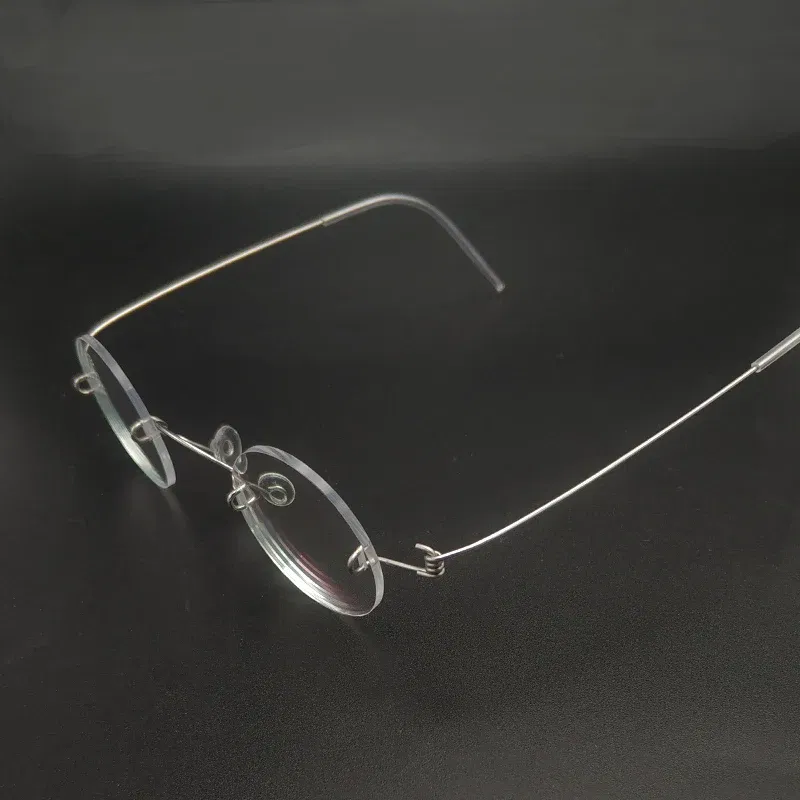 Frame Color: GRAY, Ships From: CHINA - Handmade glasses custom retro frameless small round men and women myopia prescription reading glasses screwless eyewear