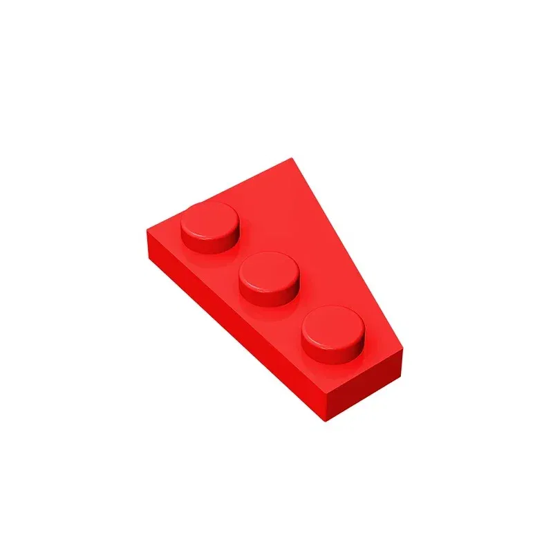 Color: Bright Green - Gobricks GDS-546 Wedge, Plate 3 x 2 Left  compatible with lego 43723 pieces of children's DIY Assemble Building Blocks