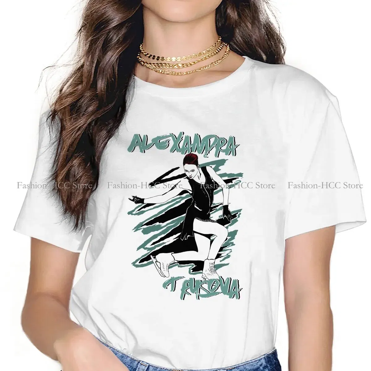 Color: black, Size: XXXL - Alexandra Unique TShirt Figure Skating Top Quality Hip Hop Graphic  T Shirt Stuff