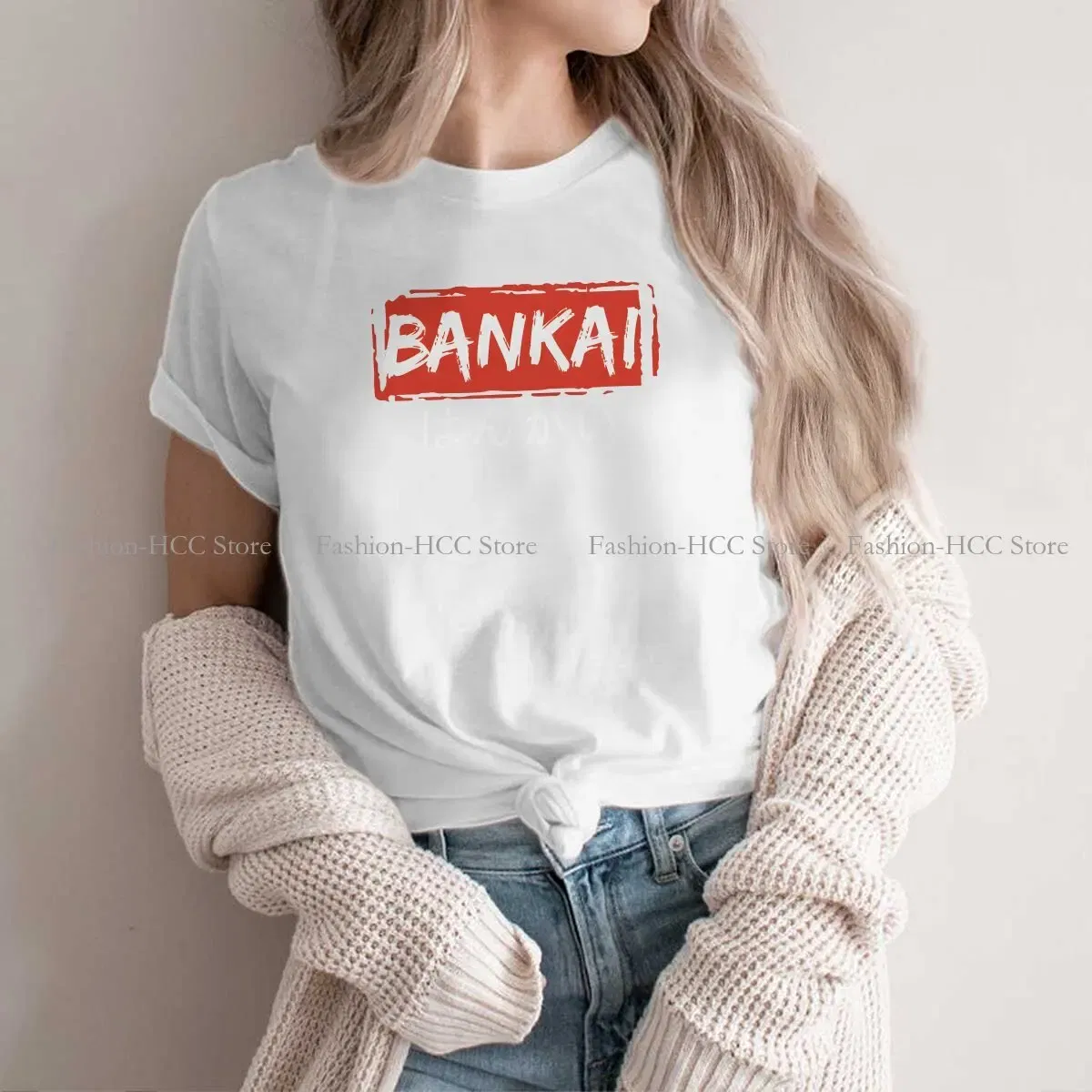 Color: WHITE, Size: XXXL - Essential Round Collar Polyester TShirt Bleach Cartoon Anime Original T Shirt Women Clothes