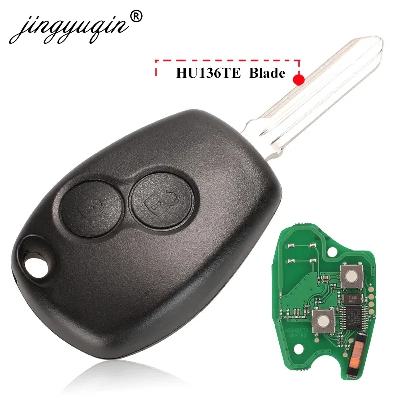 Color: GRAY, Number of Buttons: 2 Buttons - jingyuqin 2BTN Remote Key For Renault Duster Modus Clio 3 Twingo DACIA Logan Sandero Kangoo 433MHz PCF7946 PCF7947 pcf7952E Chip