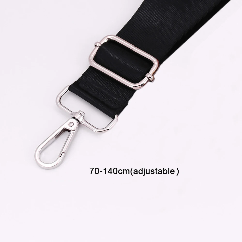 Color: Rose Gold - Shoulder Bag Strap Fashion Wide Replacement Strap For Bags Nylon Woman Messenger Bag Accessories Silver Metal Buckle Bag Straps