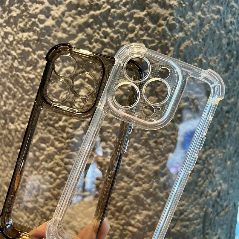 Material: PP, Color: black - Vanuoxin Luxury Shockproof Case for iPhone 15 14 13 12 11 Pro Max with Electroplat Button Bumper Phone Back Cover Clear & Black