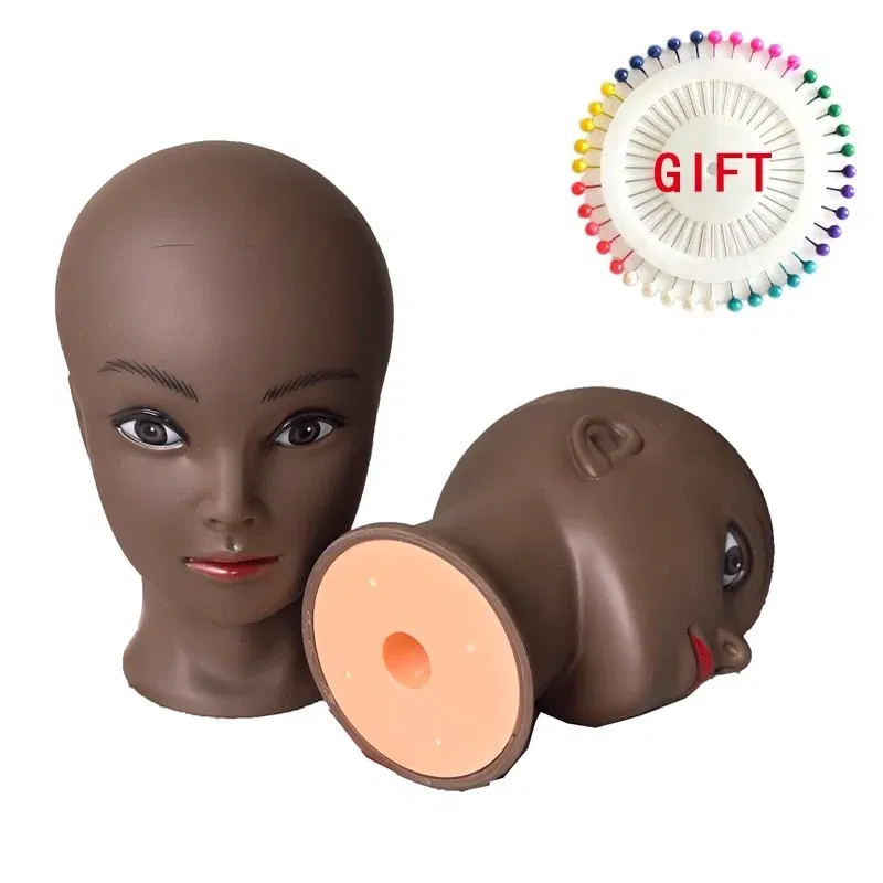 Color: Black - H&STAR Female Bald Mannequin Had  Cosmetology Practice African Training Manikin Head For Hair Styling
