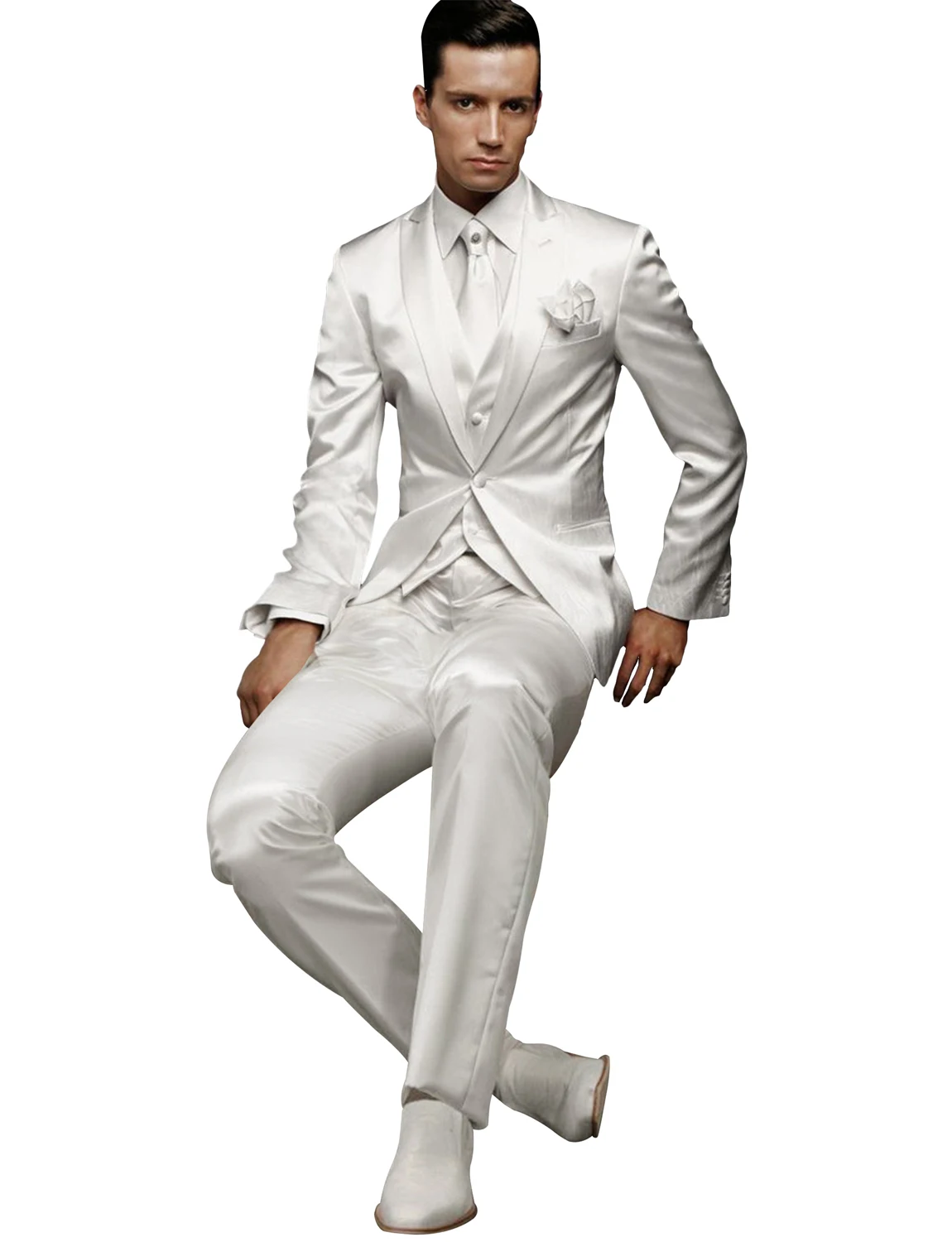 Color: black, Size: XL - Men's 3 Piece Suit One Button Tailored Fit Wedding Jacket Tux Vest & Trousers