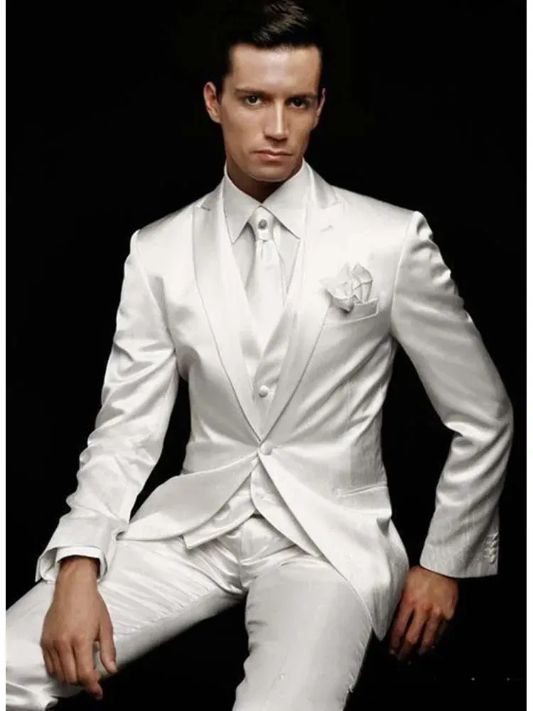 Color: black, Size: XL - Men's 3 Piece Suit One Button Tailored Fit Wedding Jacket Tux Vest & Trousers