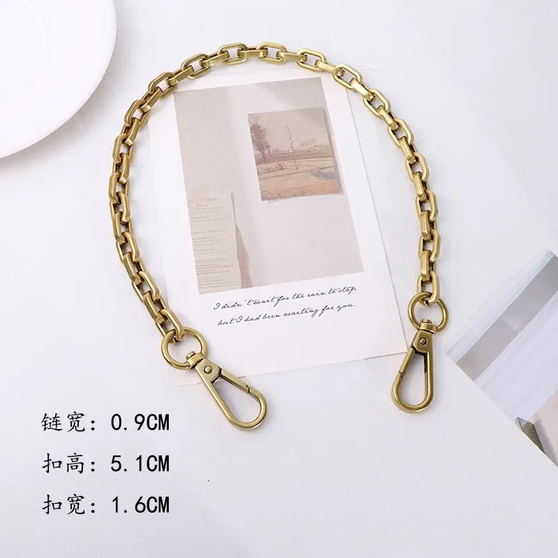 Color: Beige, Ships From: CHINA - Luxury Design   Saddle bag Luxury  Shoulder Straps replaces Cross-arm Shoulder Copper Color Lightweight Chain