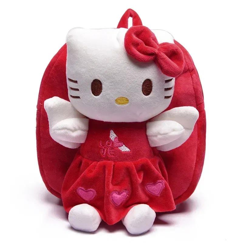 Color: Beige - Cartoon cute children schoolbag kindergarten small class baby backpack kt cat Mickey 1-3 years old plush backpack