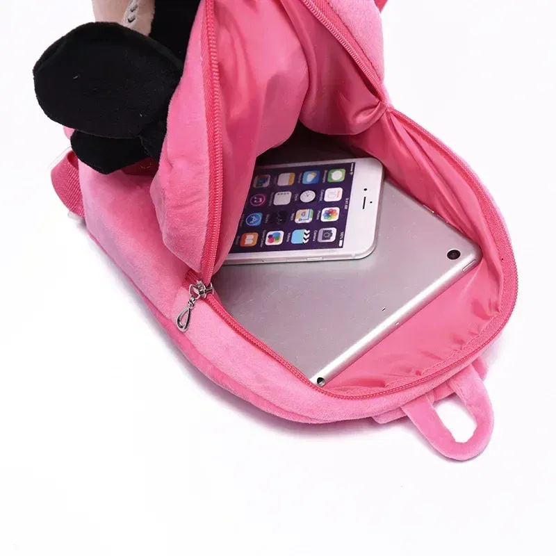 Color: Beige - Cartoon cute children schoolbag kindergarten small class baby backpack kt cat Mickey 1-3 years old plush backpack