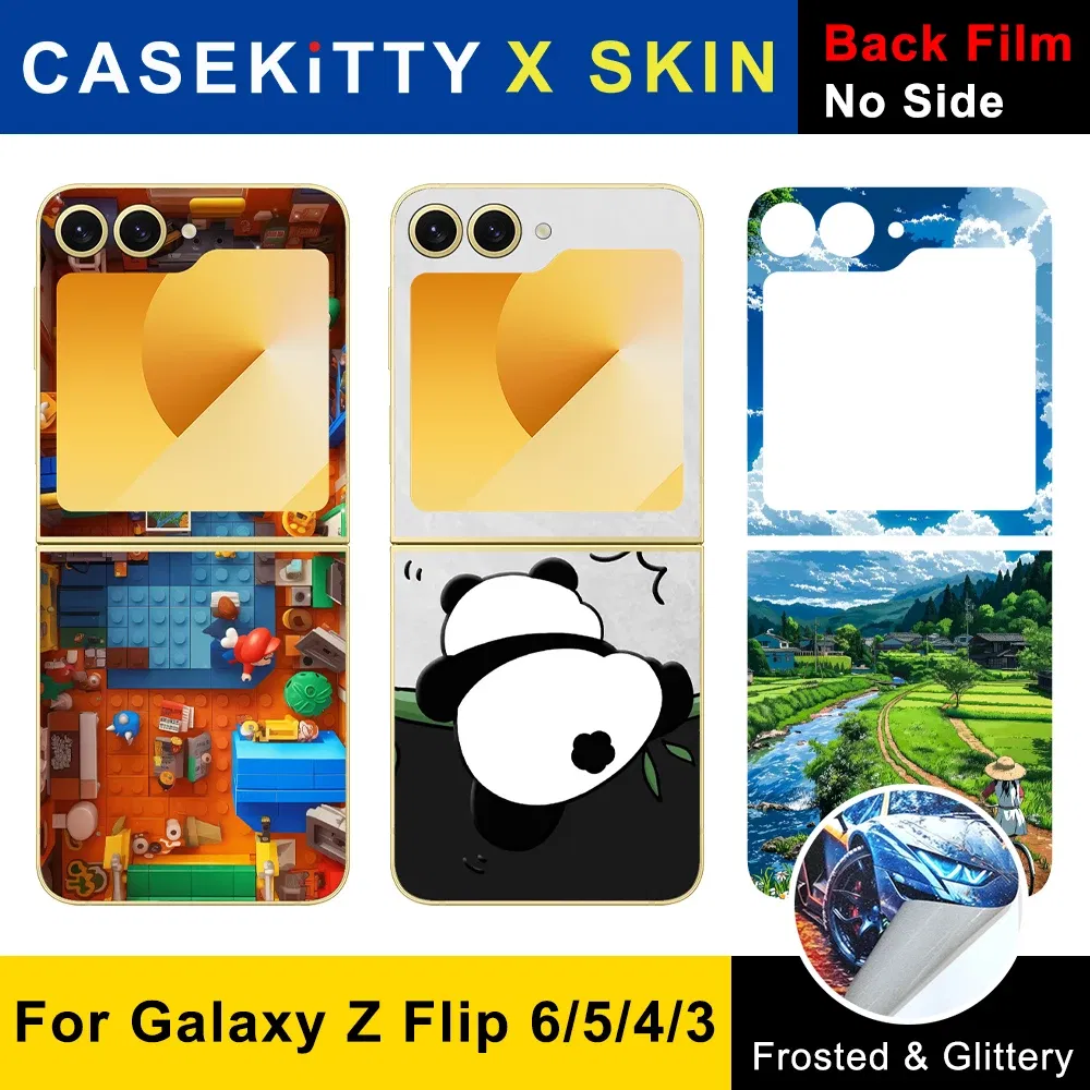 Color: Dark Magenta, Bundle: Bundle 19 - CASEKiTTY Skin For Galaxy Z Flip 5 Back Film Samsung Z Flip 6 Sticker Flip 4 3 Protective Decal Wrap Back Cover Screen Protector