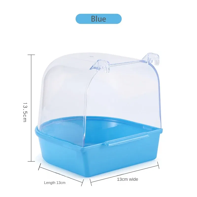 Color: WHITE, Ships From: CHINA - Bird Hanging Cockatiel Bath Cube Parrots Bathtub Bathtub Shower Box Cage Accessory for Little Bird Canary Budgerigar Lovebird