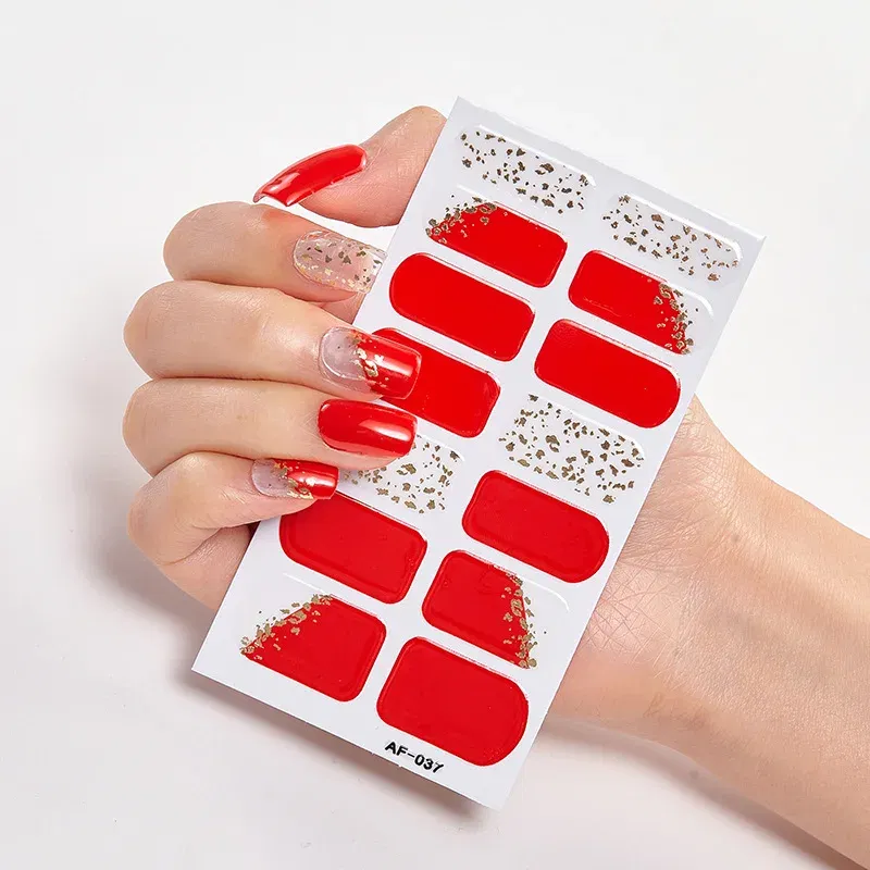 Color: Watermelon red - Designer Nail Decals Sticker For Nails Foil Nail Art Stickers 2020 Fashion Nail Minimalist Design Minimalist Design