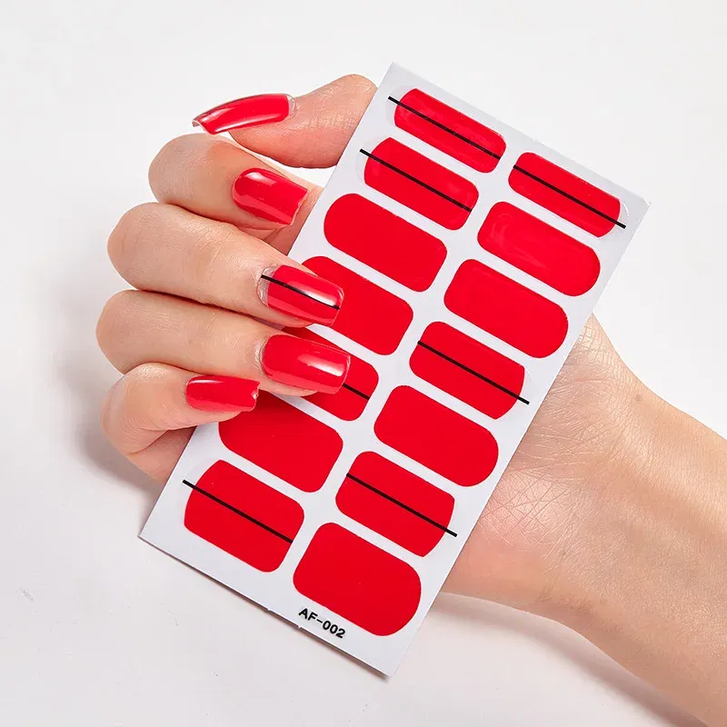 Color: Watermelon red - Designer Nail Decals Sticker For Nails Foil Nail Art Stickers 2020 Fashion Nail Minimalist Design Minimalist Design