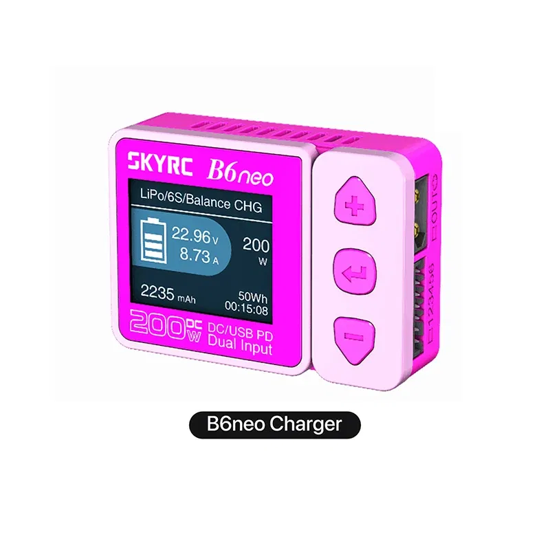 Color: Pinkish Grey, Ships From: CHINA - 2023 SkyRC B6neo Smart Charger DC 200W PD 80W Battery Balance Charger SK-100198 B6 neo Xmas tree version