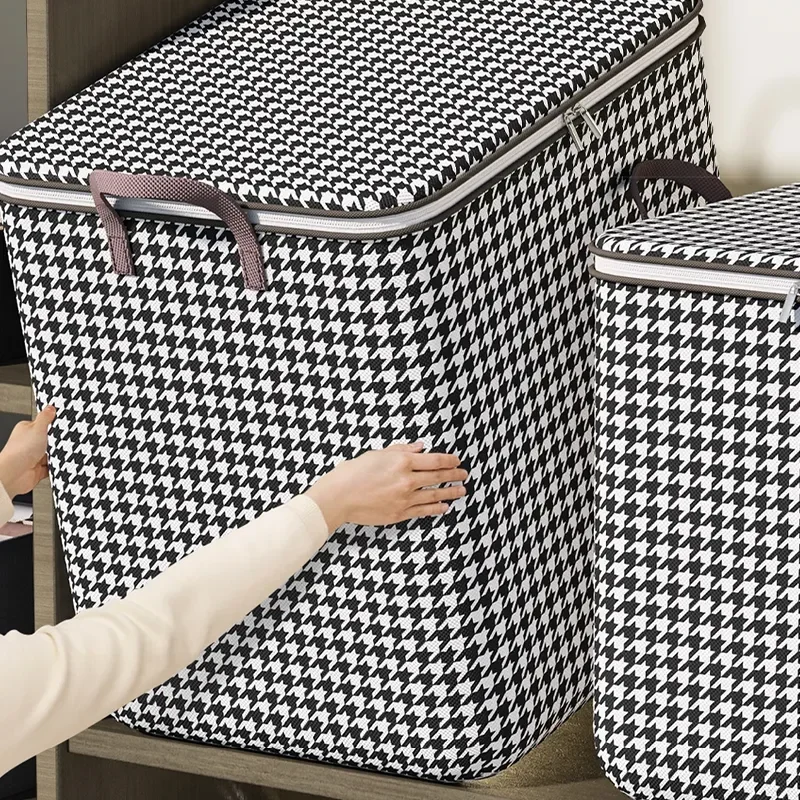 Color: multi - 1Pcs Foldable Clothes Organizer Clothes Storage Bags Large Capacity Quilt Moving Box Tote Bag Dustproof Clothing Wardrobe Home