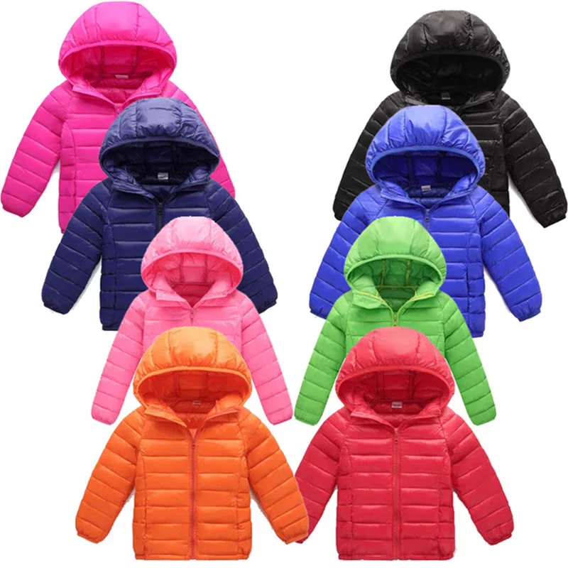 Color: Pink, Kid Size: 4 - Boys Girls Autumn Down Coats Kids Winter Windproof Jackets Children Solid Color Hooded Outerwear Teenager Fashion Warm Clothing