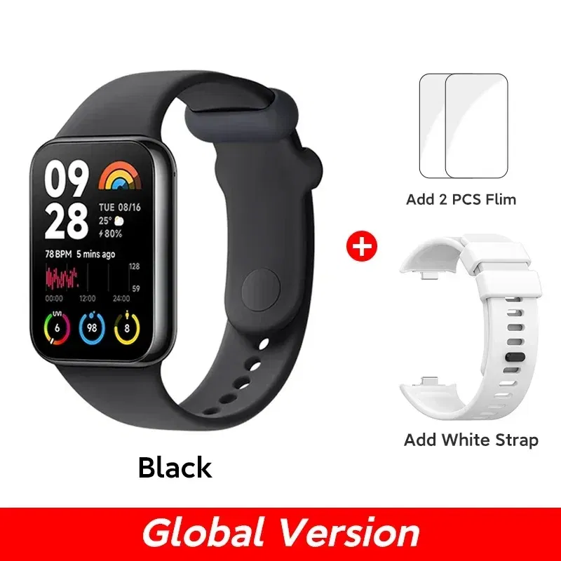 Color: black, Ships From: CHINA - New! Band 8 Pro Global Version Smart Wristband1.74" Color Square AMOLED GNSS Blood Oxygen Heart Rate Monitor Bluetooth 5.3