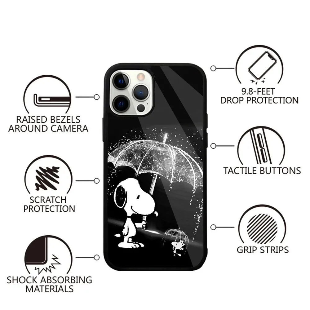 Color: GRAY, Material: aluminum - Anime Cartoon-S-Snoopy-s Phone Case For iPhone 16,15,14,13,12,11,Plus,Pro,Max,Mini Magsafe Magnetic Wireless Charging