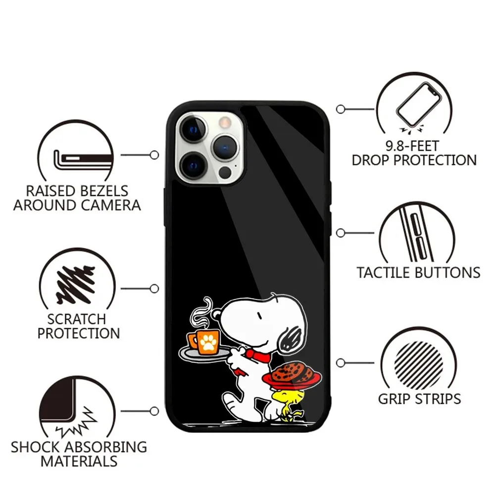 Color: GRAY, Material: aluminum - Anime Cartoon-S-Snoopy-s Phone Case For iPhone 16,15,14,13,12,11,Plus,Pro,Max,Mini Magsafe Magnetic Wireless Charging