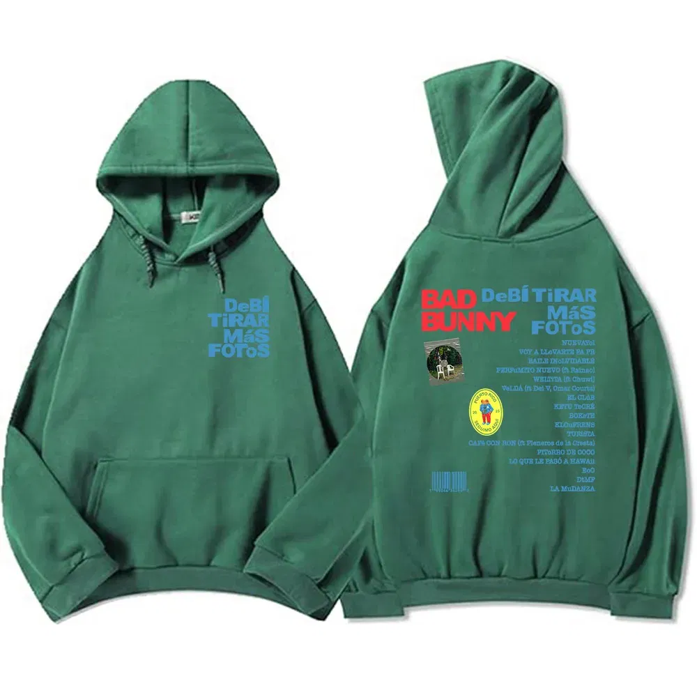 Color: SKY BLUE, Size: XS - Unisex Streetwear Bad Bunny DTMF Hoodies 2025 New Album Deb?­ Tirar Más Fotos Printing Sweatshirts Winter Comfortable Male Hoodie