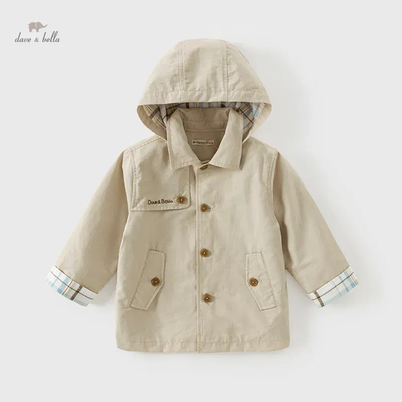 Color: Brown, Kid Size: 5T - Dave Bella Children's Coat Kids Jacket Autumn Fashion Casual Baby's Trench Boys Windbreaker Cute Party Outdoor DB3242020