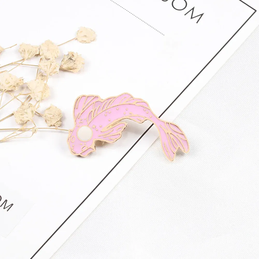 Metal color: Rhodium Plated, Ships From: CHINA - Cartoon Fish Brooches Collection Fish Koi Flag Bag Clothes Decorative Jewelry Goldfish Shark Whale Brooch Lapel Enamel Pin Badge