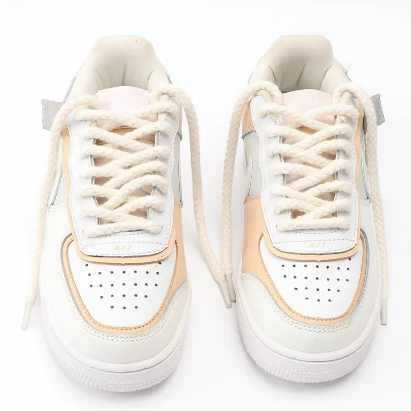 Color: GRAY, Length: 140cm, Ships From: CHINA - 1Pair Linen Cotton Sneakers Laces for Shoes 8mm Bold Round Shoelaces Quality AF1 Shoe laces 100/120/140/160/180CM Shoestrings