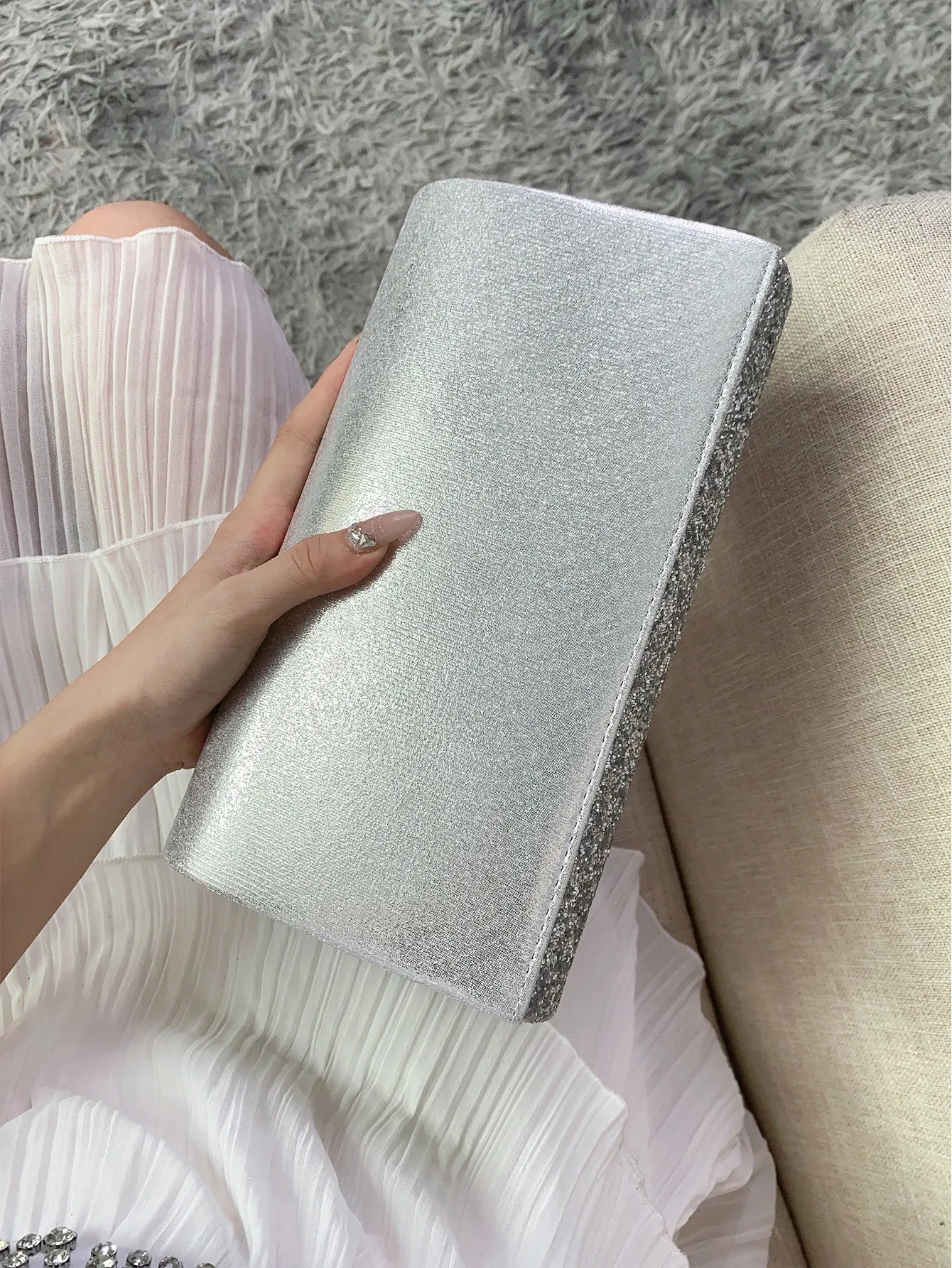 Color: Hot Pink - Glitter Bling,Shiny Elegant And Fashionable Envelope Clutch Bag, Party Wedding Handbag For Women Dinner Bag