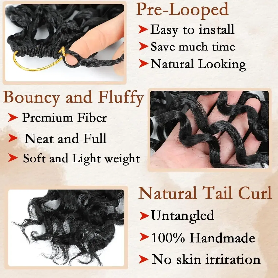Color: #27, Stretched Length: 14inches, Bulk Buy: 8Pcs/Lot - Box Gogo Curl Crochet Hair for Black Women Pre looped Short Ocean Wave Crochet Hair Water Wave Beach Curl Crochet Braiding Hair