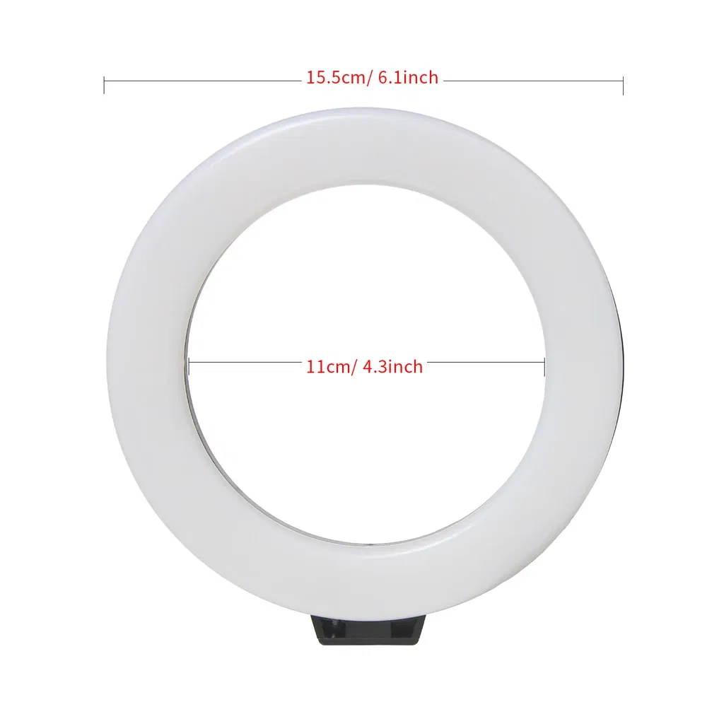 Color: Dark Grey, Ships From: CHINA - 6inch Mini LED Desktop Video Ring Light Selfie Lamp With Tripod Stand USB Plug Table Lamp For Make TikTok Youtube Makeup Video