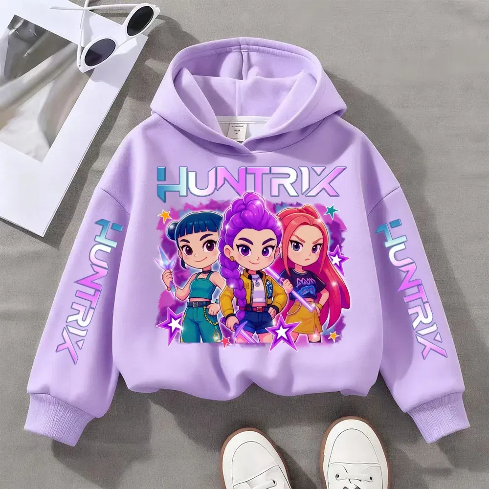 Color: WHITE, Kid Size: 152 - Witch Hunter Group Zoey Cosplay Costume Girls Womens Halloween Party Costumes Demon Hunter Idol Girl Group Purple Casual Hoodie