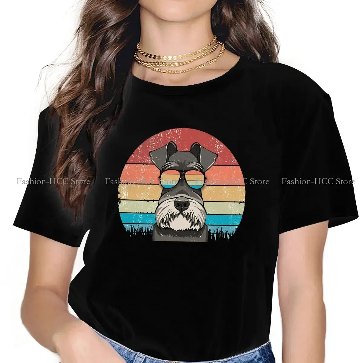 Color: WHITE, Size: XXXL - Cool Dog Hip Hop Fashion Roar Best Schnauzer Dad Ever Newest Polyester TShirts  Female Style Tops T Shirt O Neck