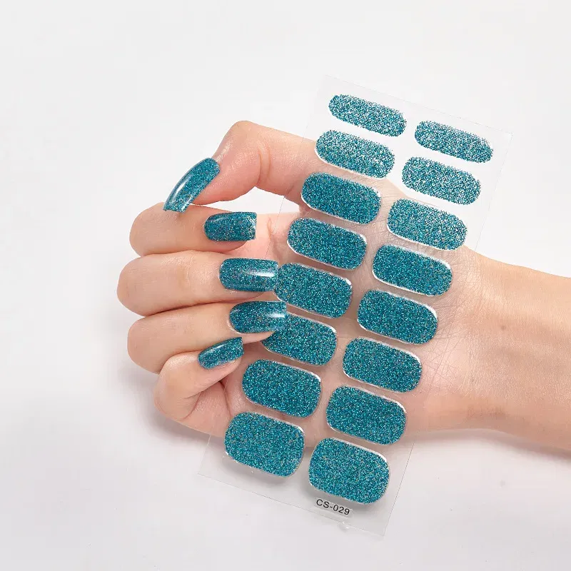 Color: White Smoke - Nail Sticker Shiny Design Full Beauty Stickers for Nails Decals Plain Stickers Women Salon Nail Art