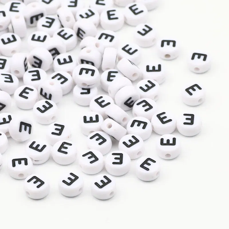 Color: Light green, Item Diameter: 2mm - 50/100pcs/lot 7x4mm White Round A-Z Alphabet Letter Acrylic Loose Spacer Beads for Jewelry Making Diy Bracelet Accessories