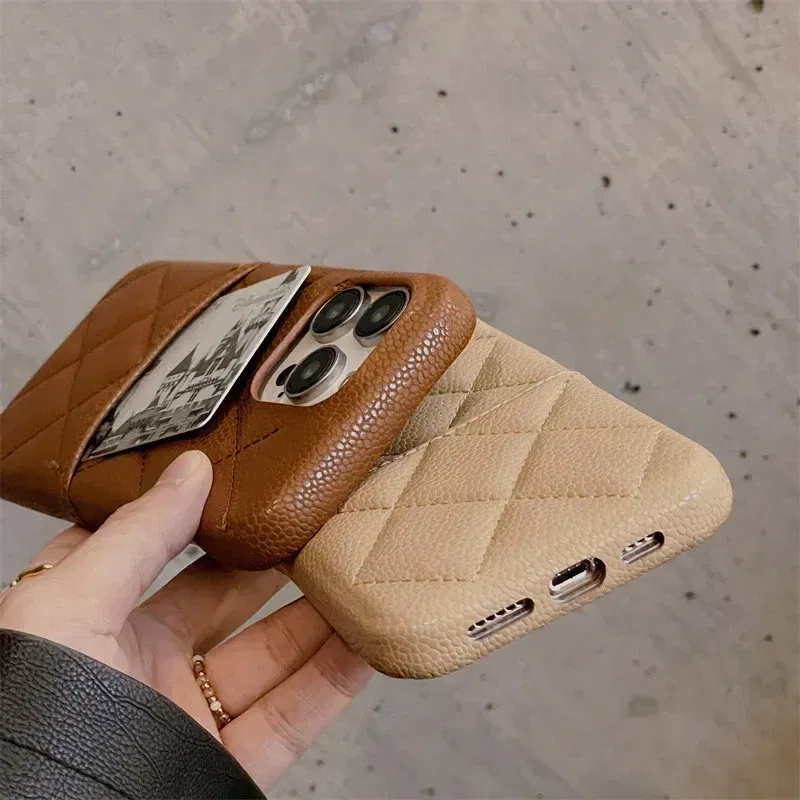Color: black, Material: CANVAS - Luxury Lattice Pattern Leather Cover for IPhone 16 15 14 13 Pro Max Credit Card Slot Holder Purse Wallet Shockproof Phone Case